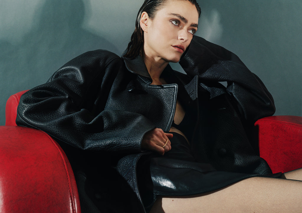 Doris I Bubble Leather Jacket - Grey