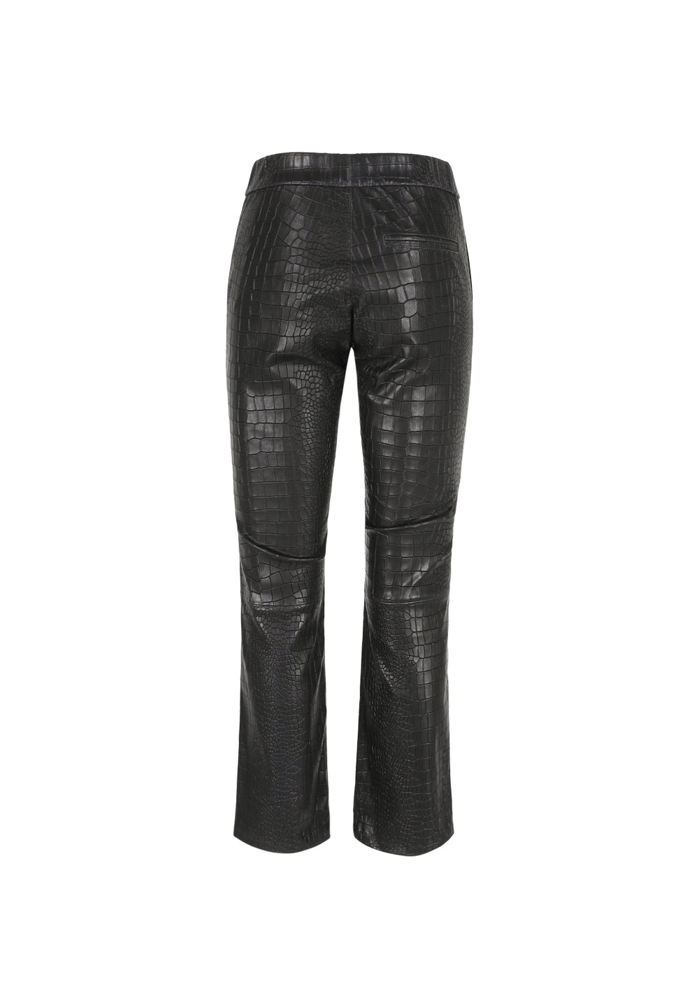 Relax Bootcut I Croco Leather Trousers - Black