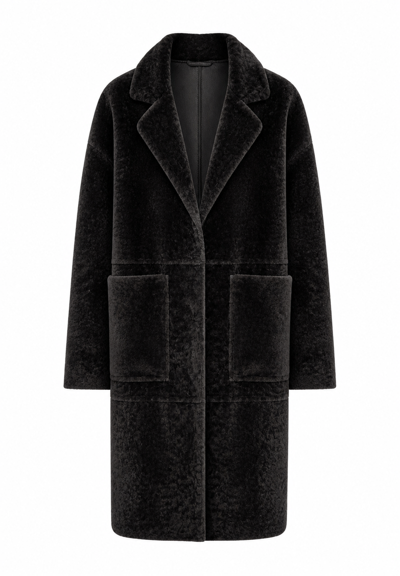 Nancy Long I Shearling Coat - Dark Brown