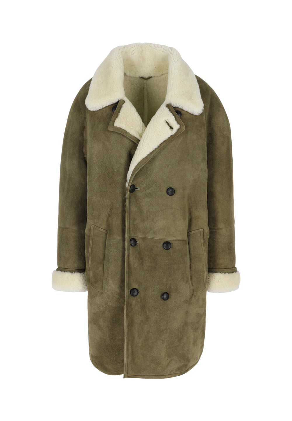 Dorota I Suede Curly Coat - Khaki