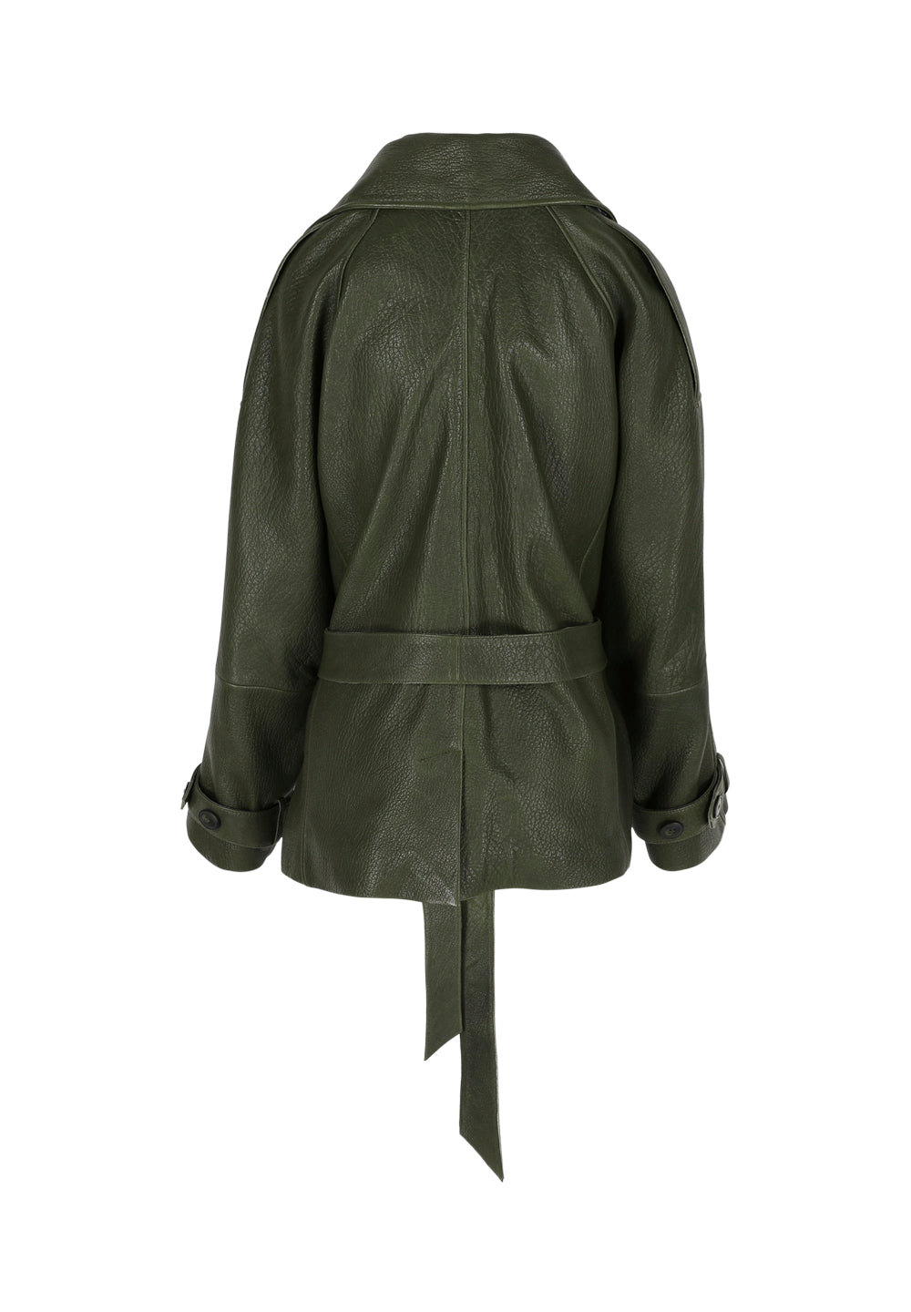 Esmee I Bubble Leather Jacket - Khaki