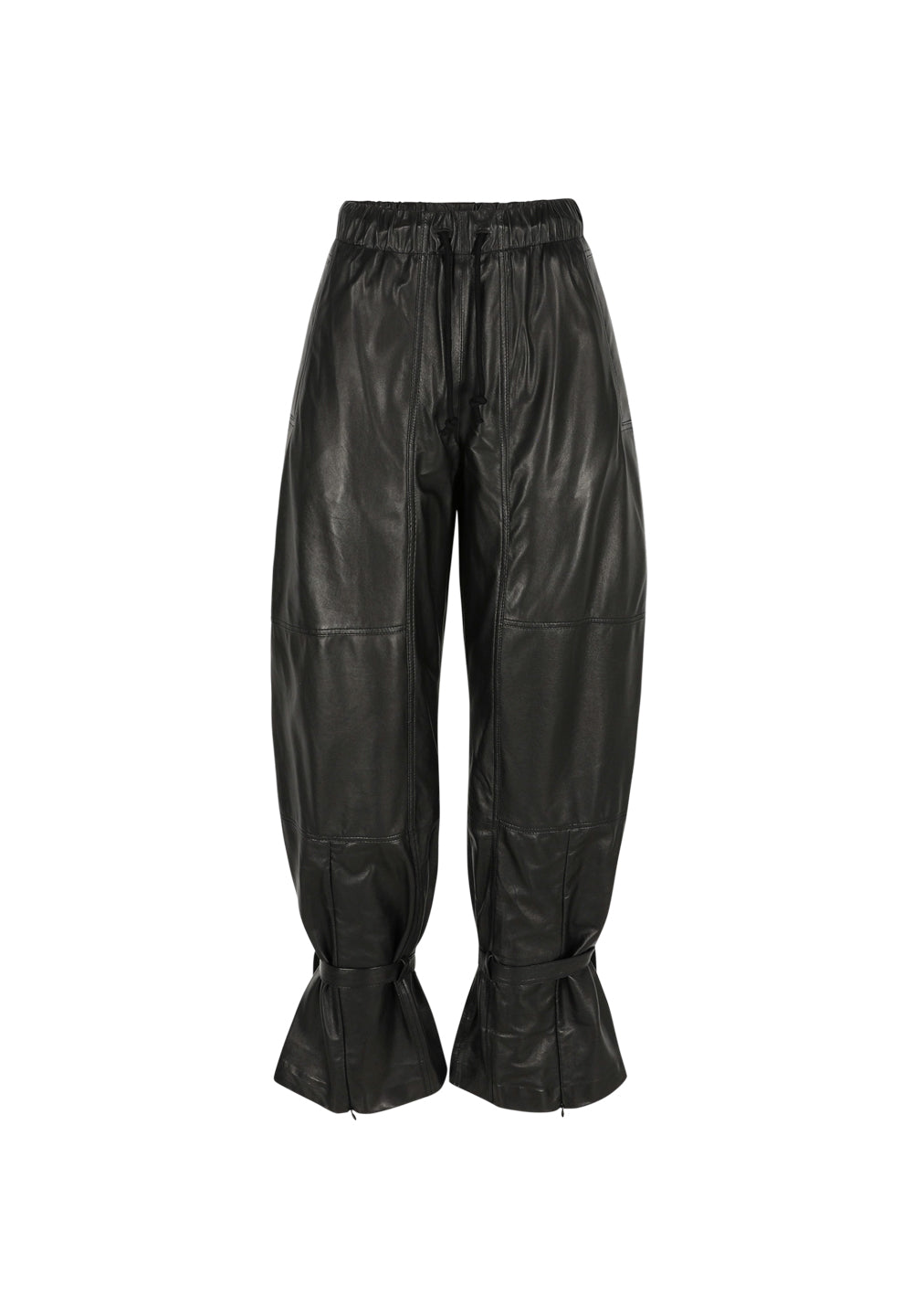 Jane I Paper Leather Trousers - Black