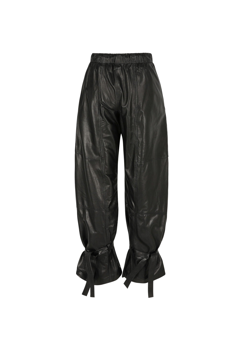 Jane I Paper Leather Trousers - Black