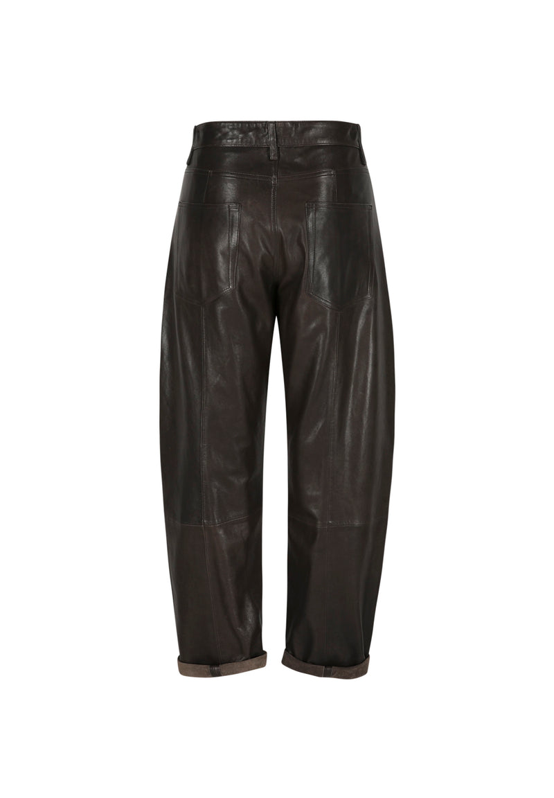 Judith I Leather Trousers - Dark Brown