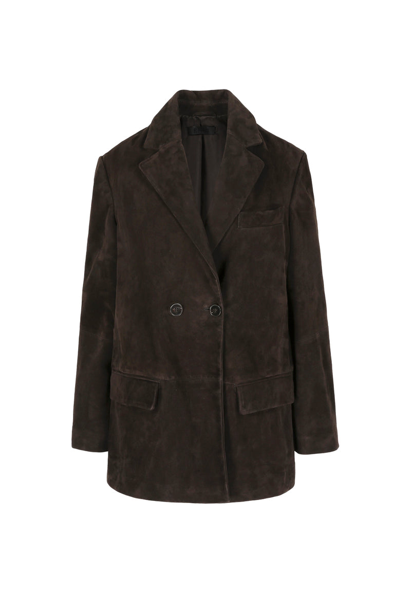Kirsi I Suede Blazer - Dark Brown