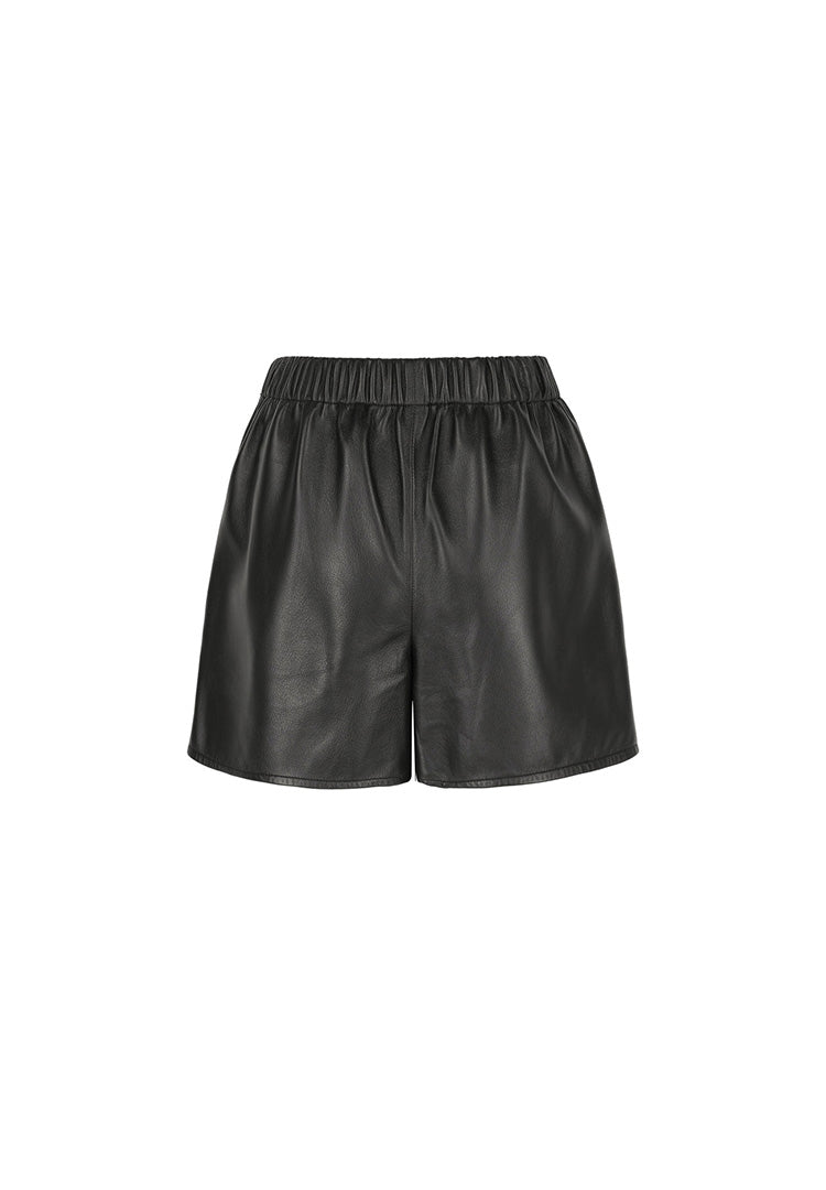 Mira I Leather Shorts - Black