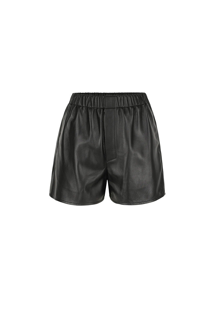 Mira I Leather Shorts - Black