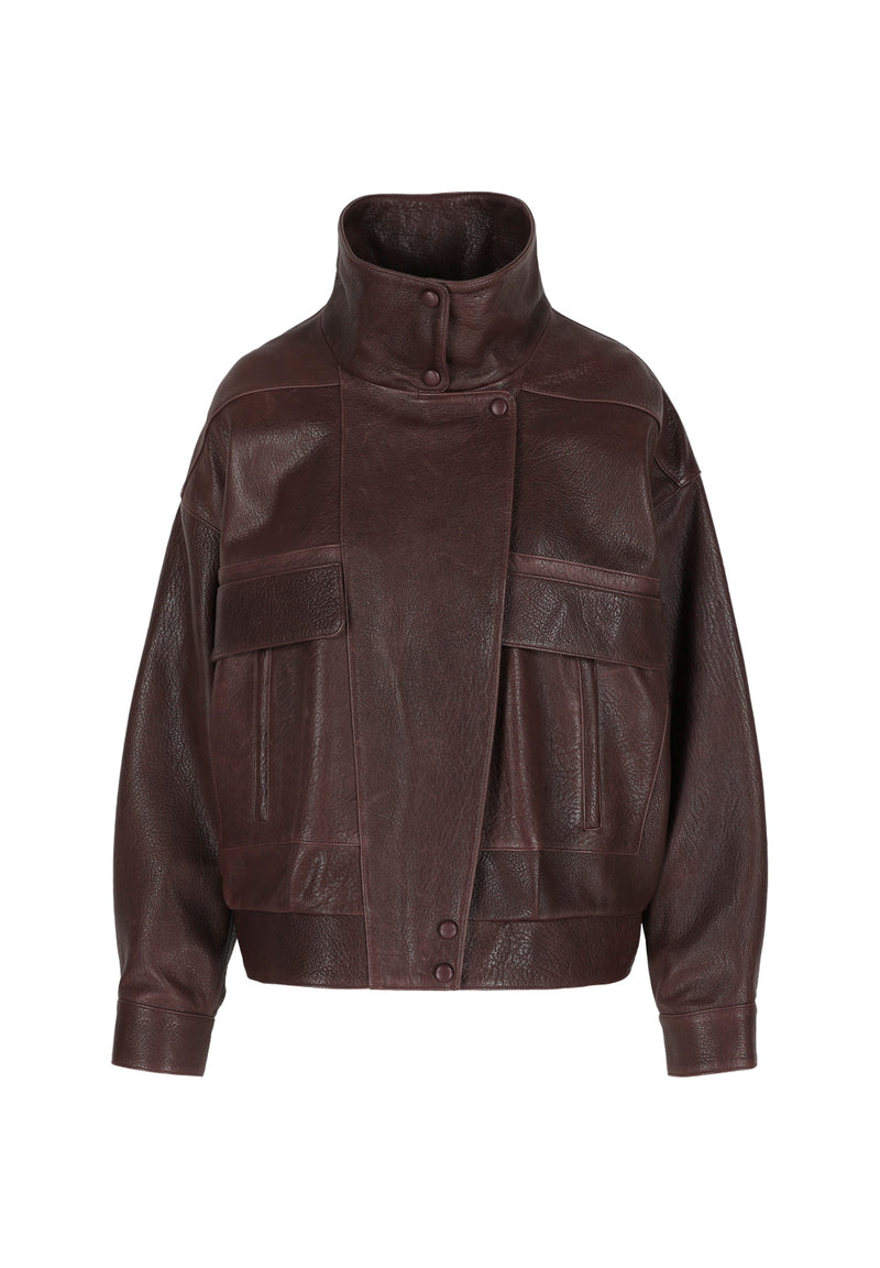Nicola I Bubble Leather - Burgundy