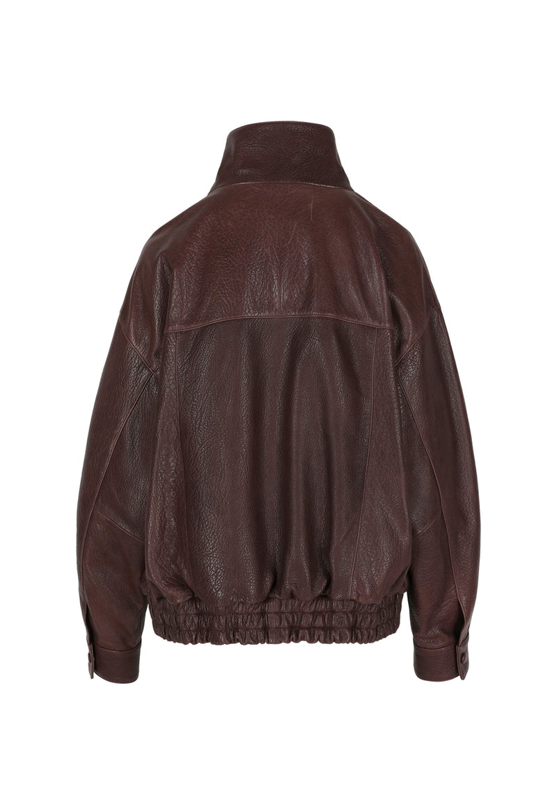 Nicola I Bubble Leather - Burgundy