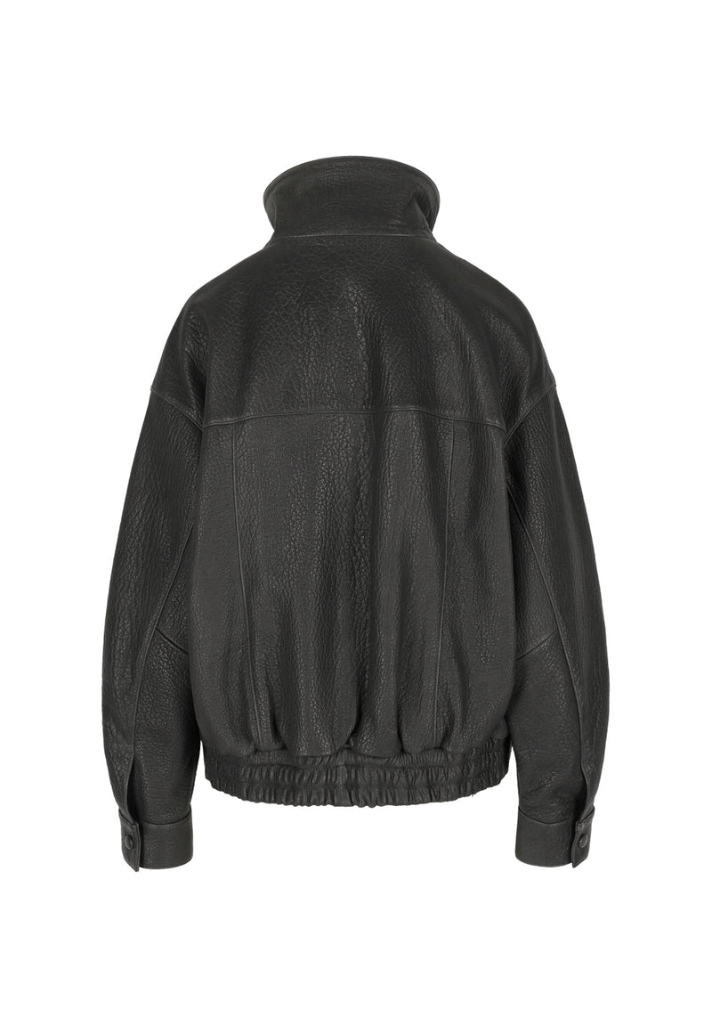 Nicola I Bubble Leather Jacket - Grey