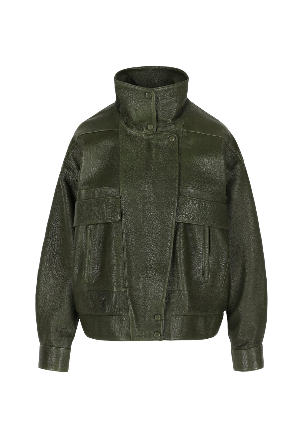 Nicola I Bubble Leather Jacket - Khaki
