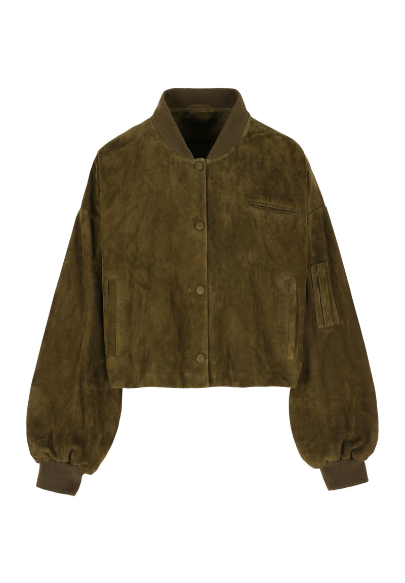Viktorya I Suede Jacket - Khaki