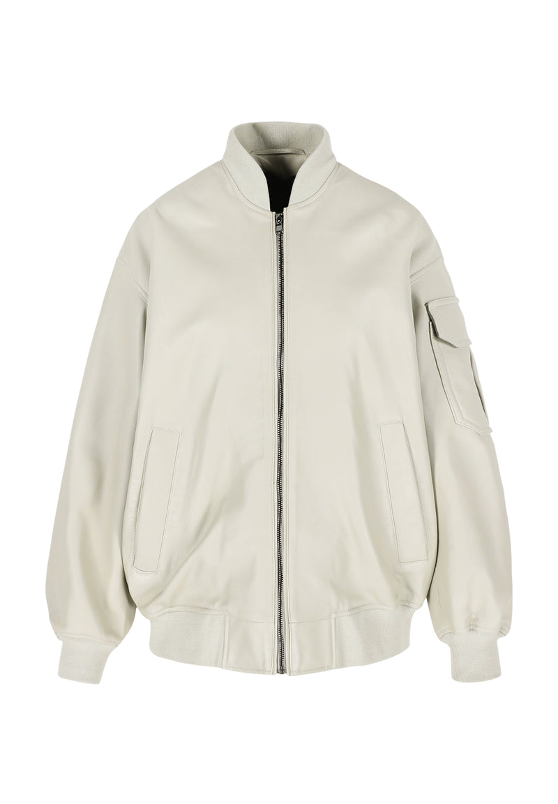 Viviane I Leather Bomber - Clay