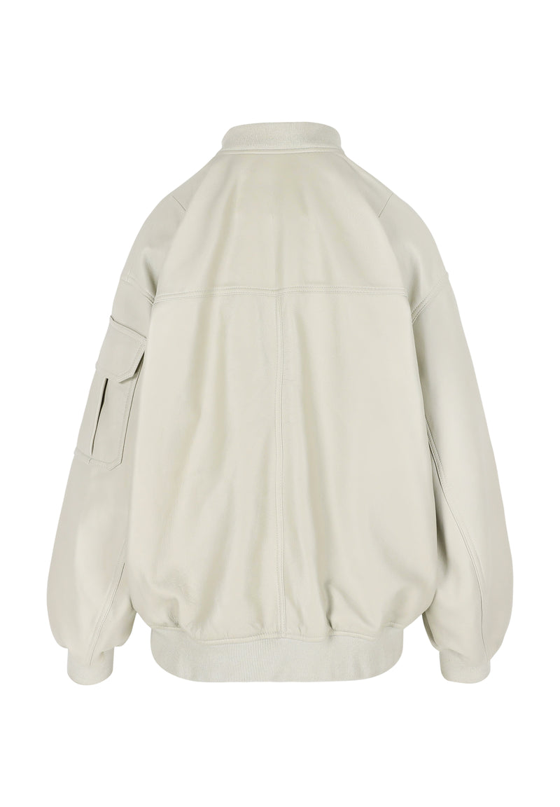 Viviane I Leather Bomber - Clay