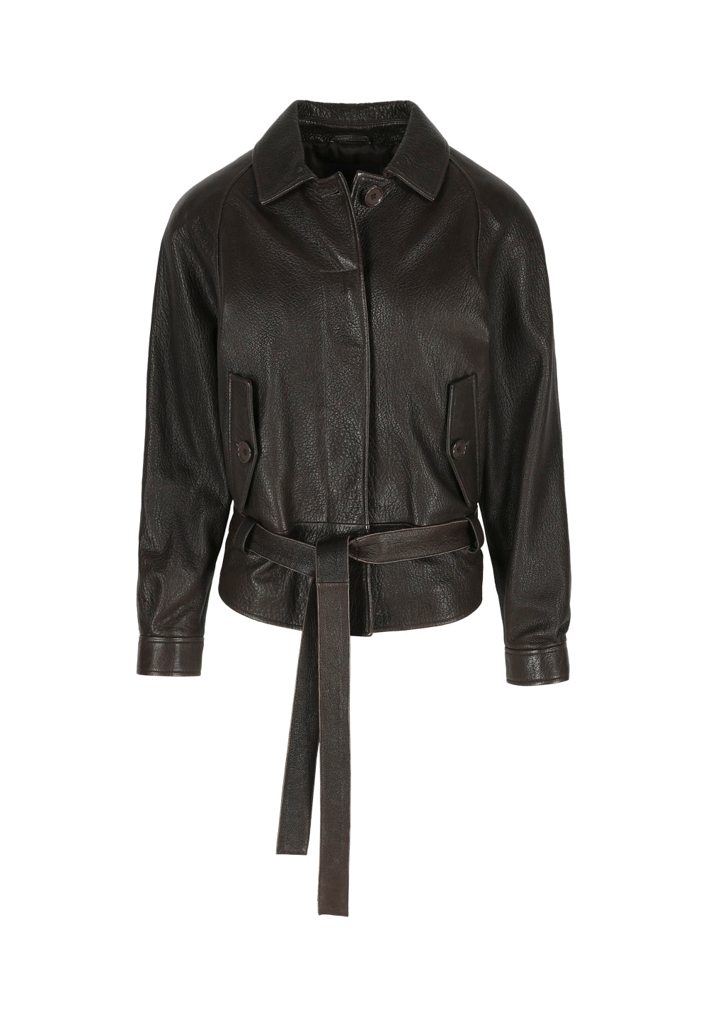 Wendy I Bubble Leather Jacket - Dark Brown