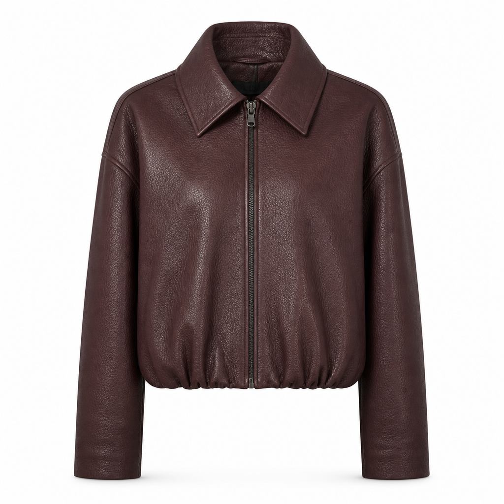 Milia I Bubble Leather - Burgundy