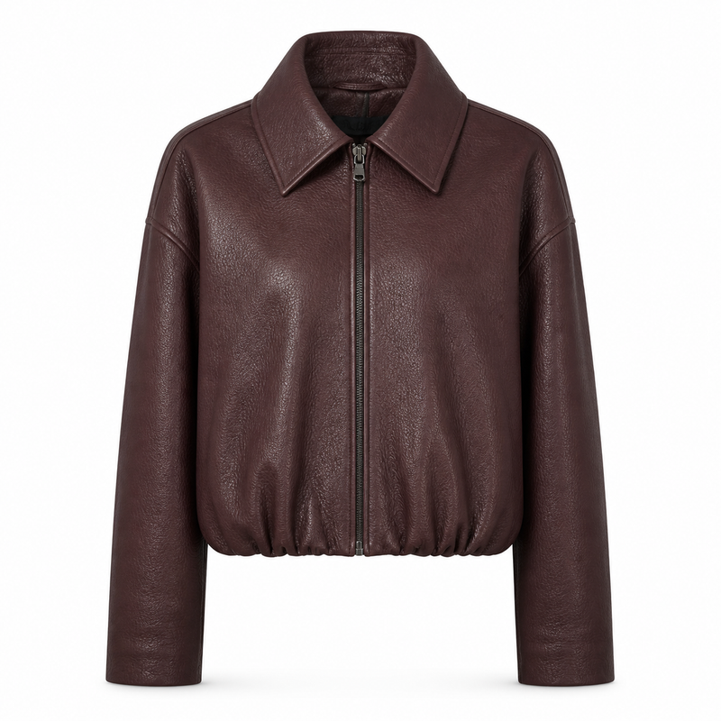 Milia I Bubble Leather - Burgundy