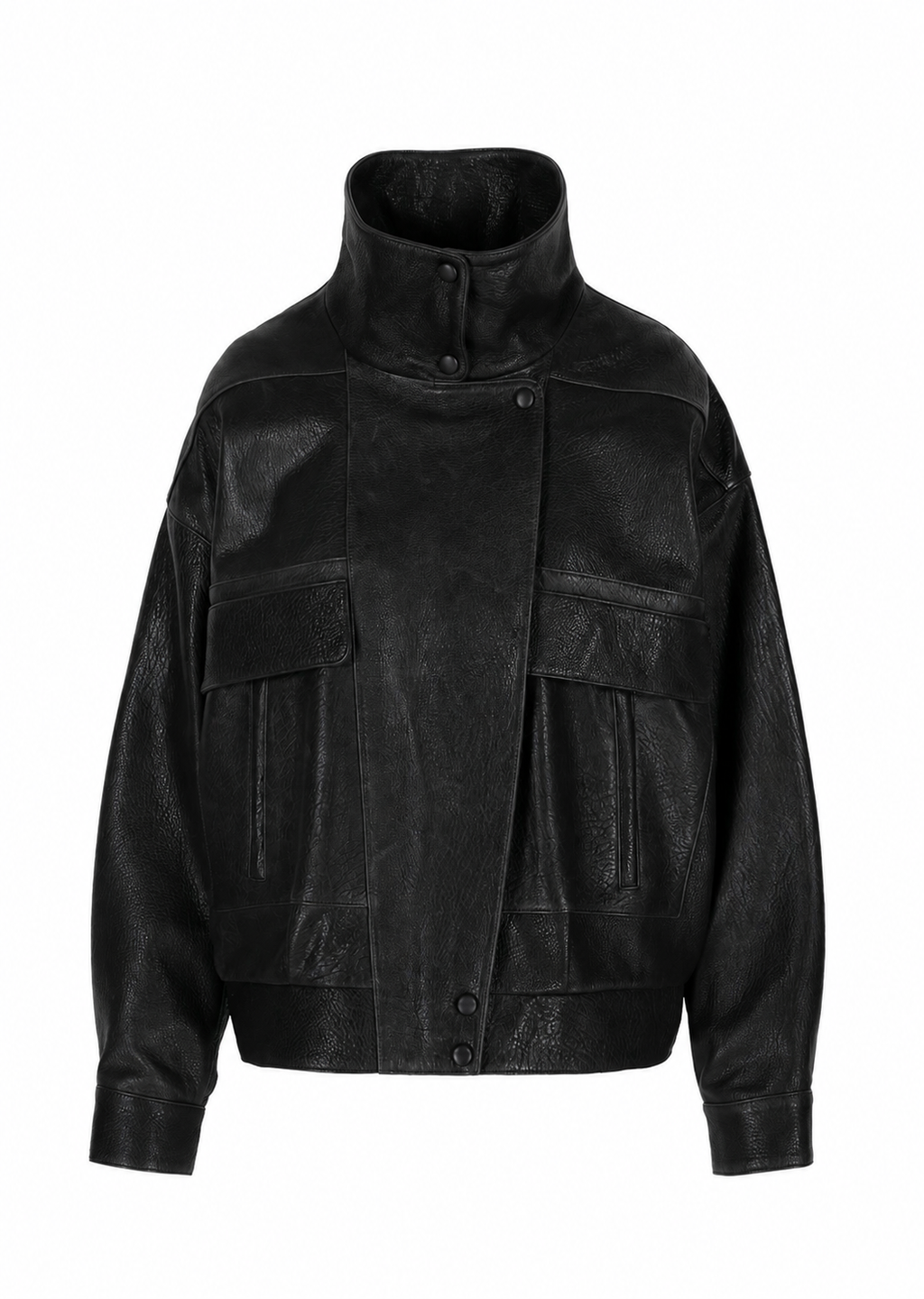 Nicola I Bubble Leather Jacket - Black