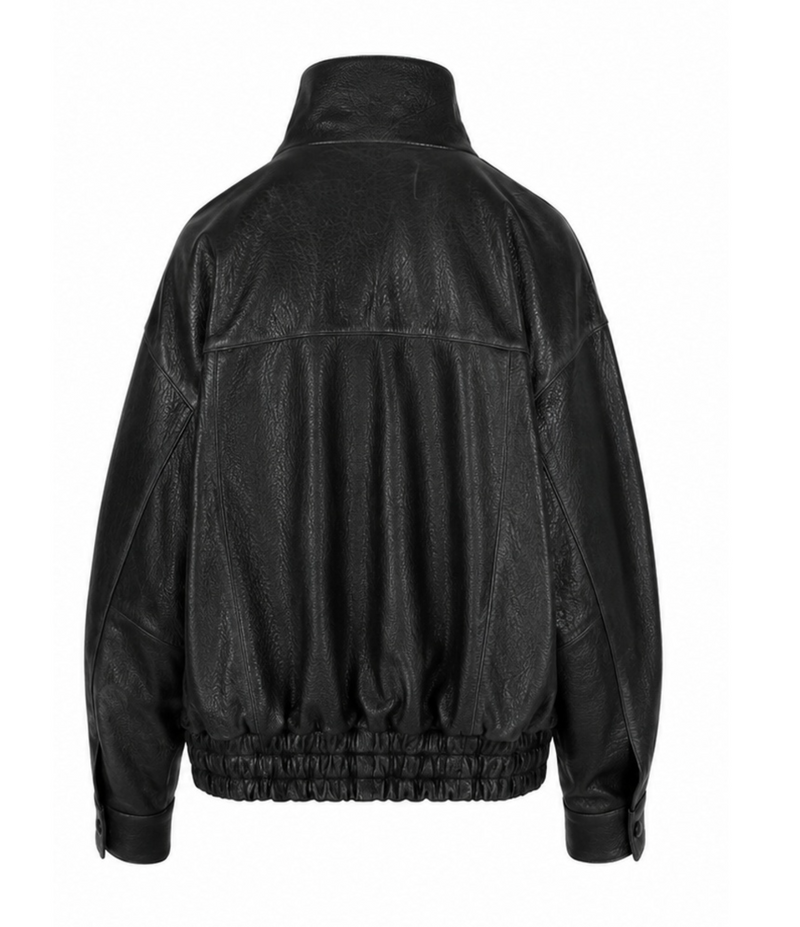 Nicola I Bubble Leather Jacket - Black