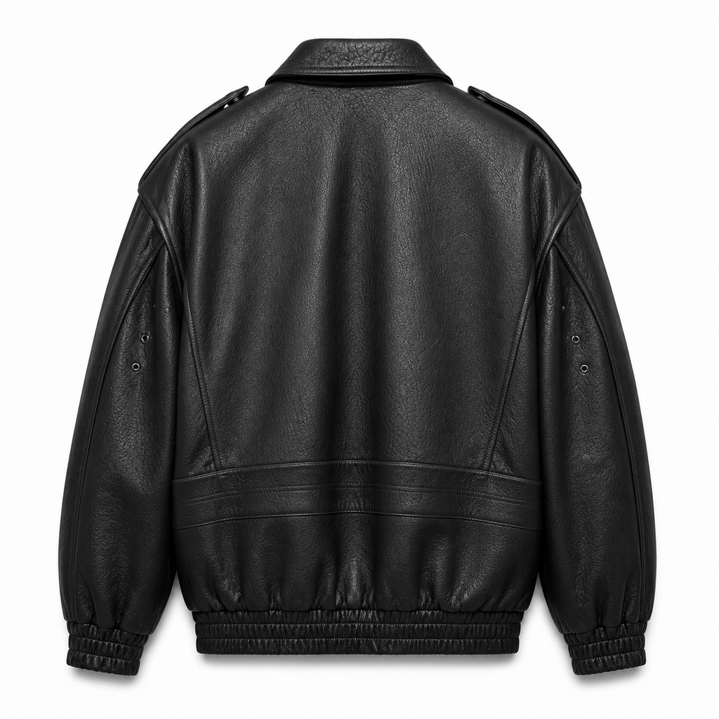 Rose I Bubble Leather Jacket - Black