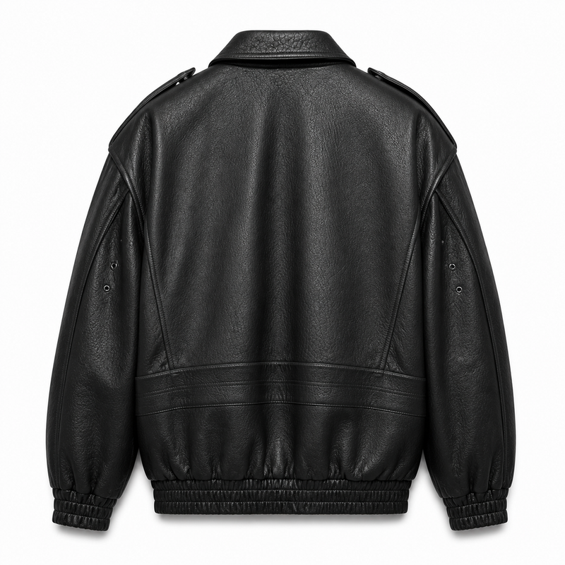 Rose I Bubble Leather Jacket - Black
