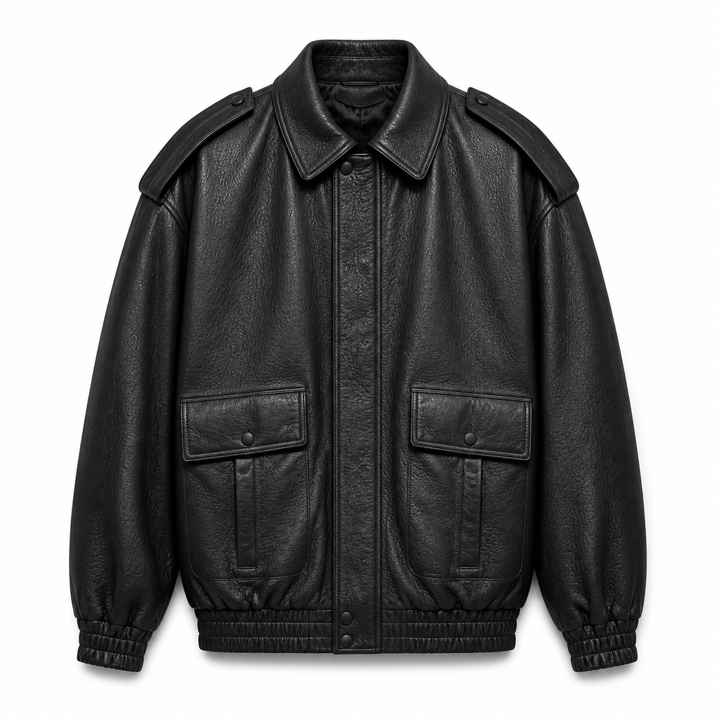 Rose I Bubble Leather Jacket - Black