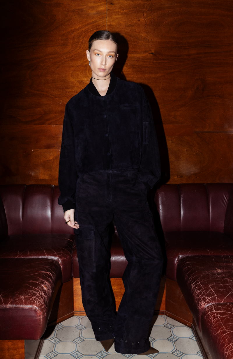 Viktorya I Suede Bomber - Midnight