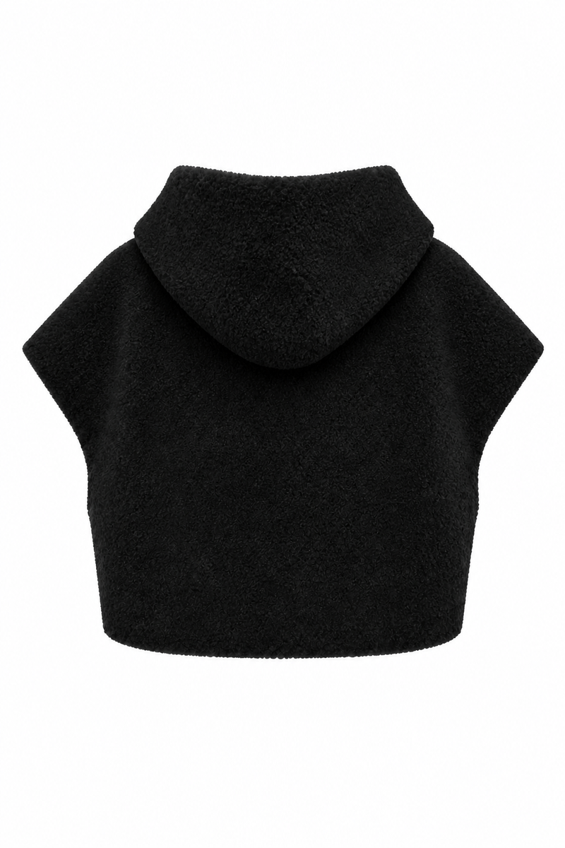 Naomie I Curly Cap Coat - Dark Brown