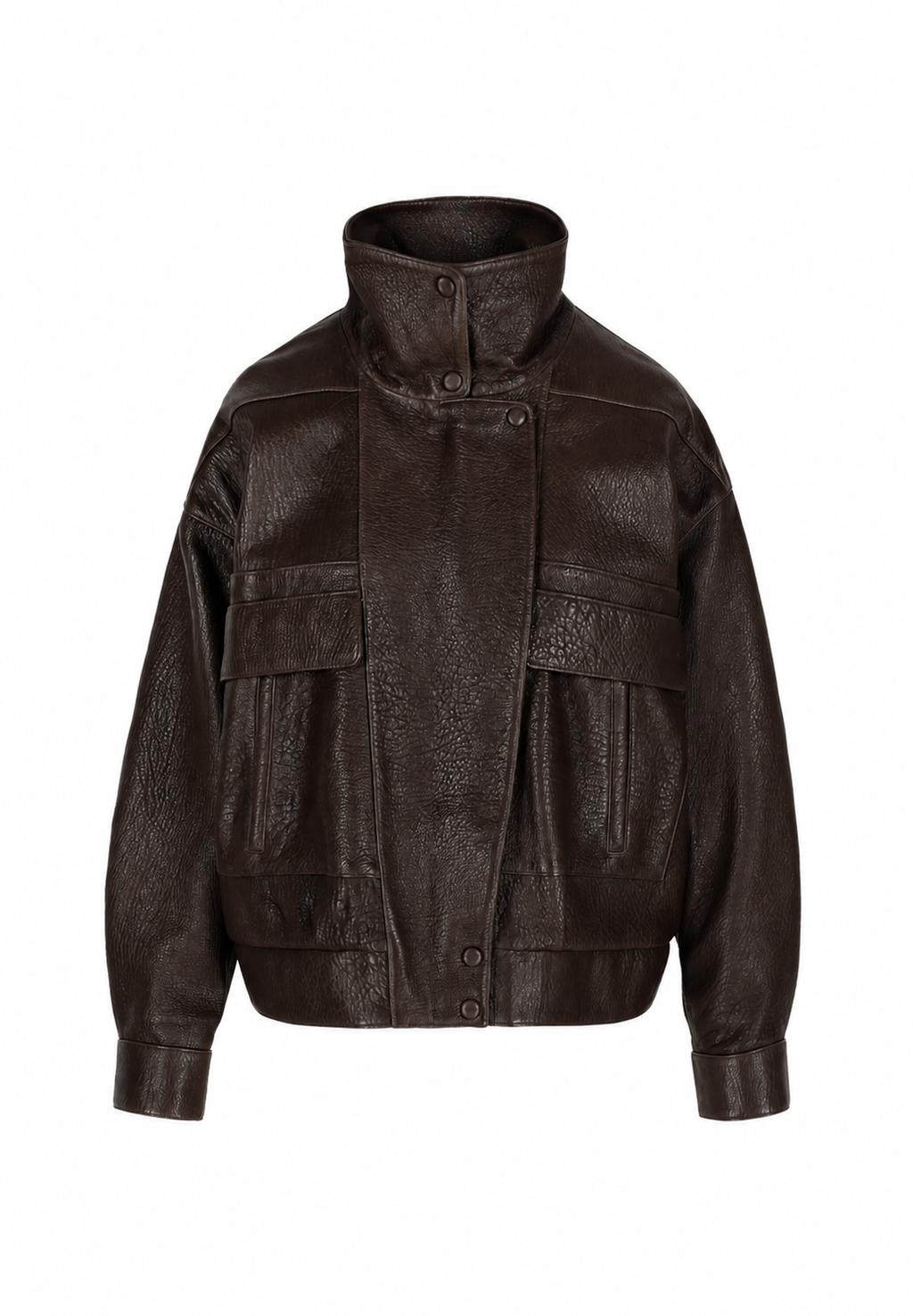 Nicola I Bubble Leather Jacket - Brown