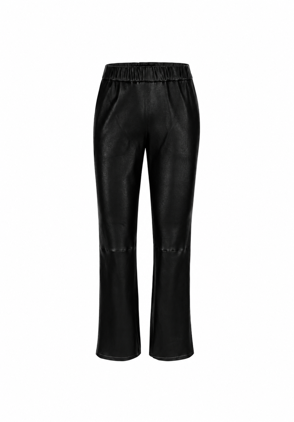 Relax Bootcut +5cm I Leather Trousers - Black