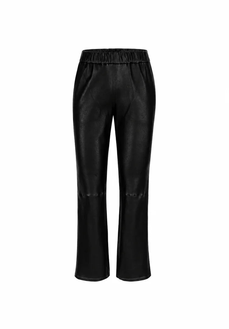 Relax Bootcut I Leather Trousers - Black