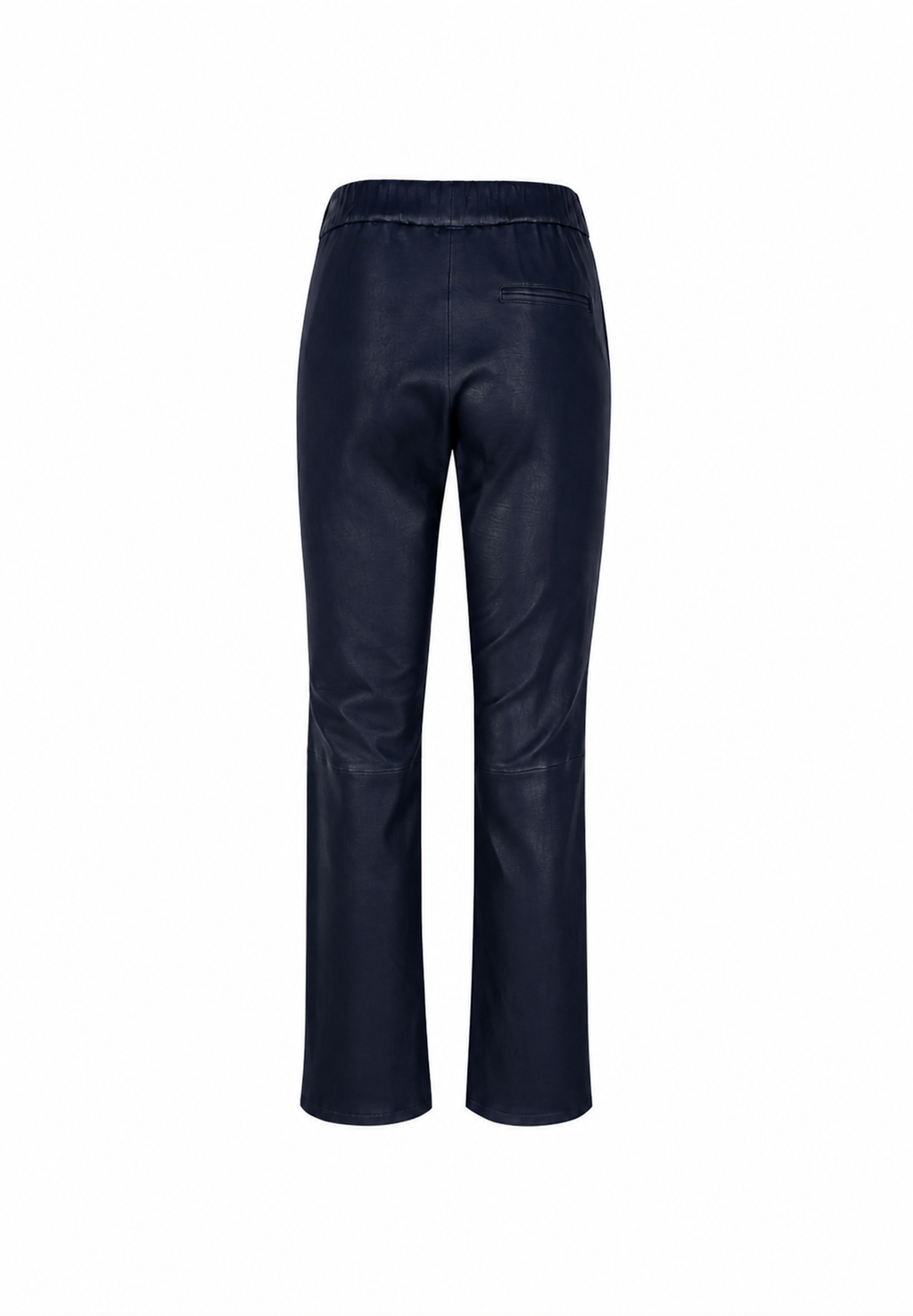 Relax Bootcut +5cm I Leather Trousers - Navy