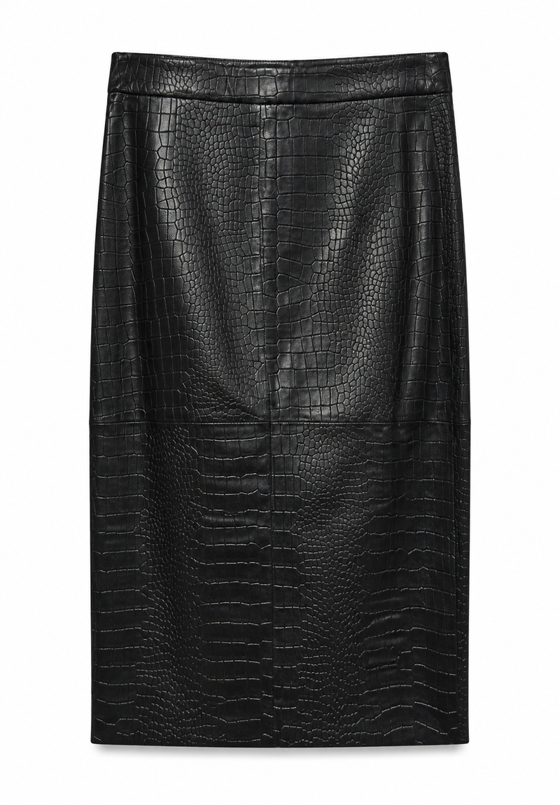 Selma I Croco Skirt - Black