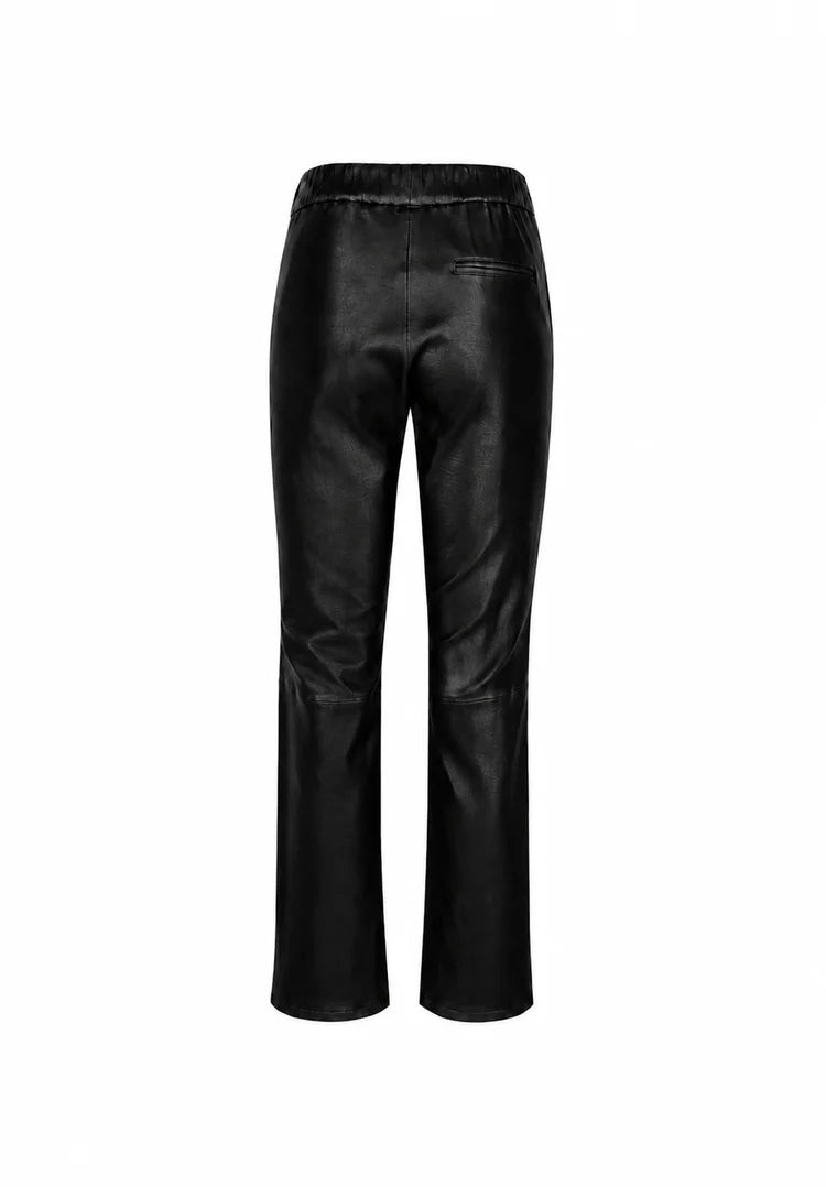 Relax Bootcut I Leather Trousers - Black