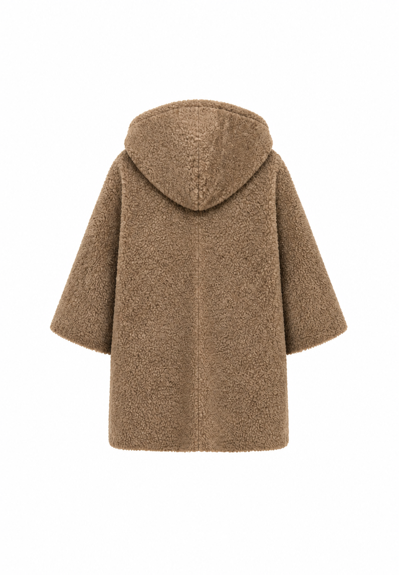Alice I Shearling Cape Coat - Camel